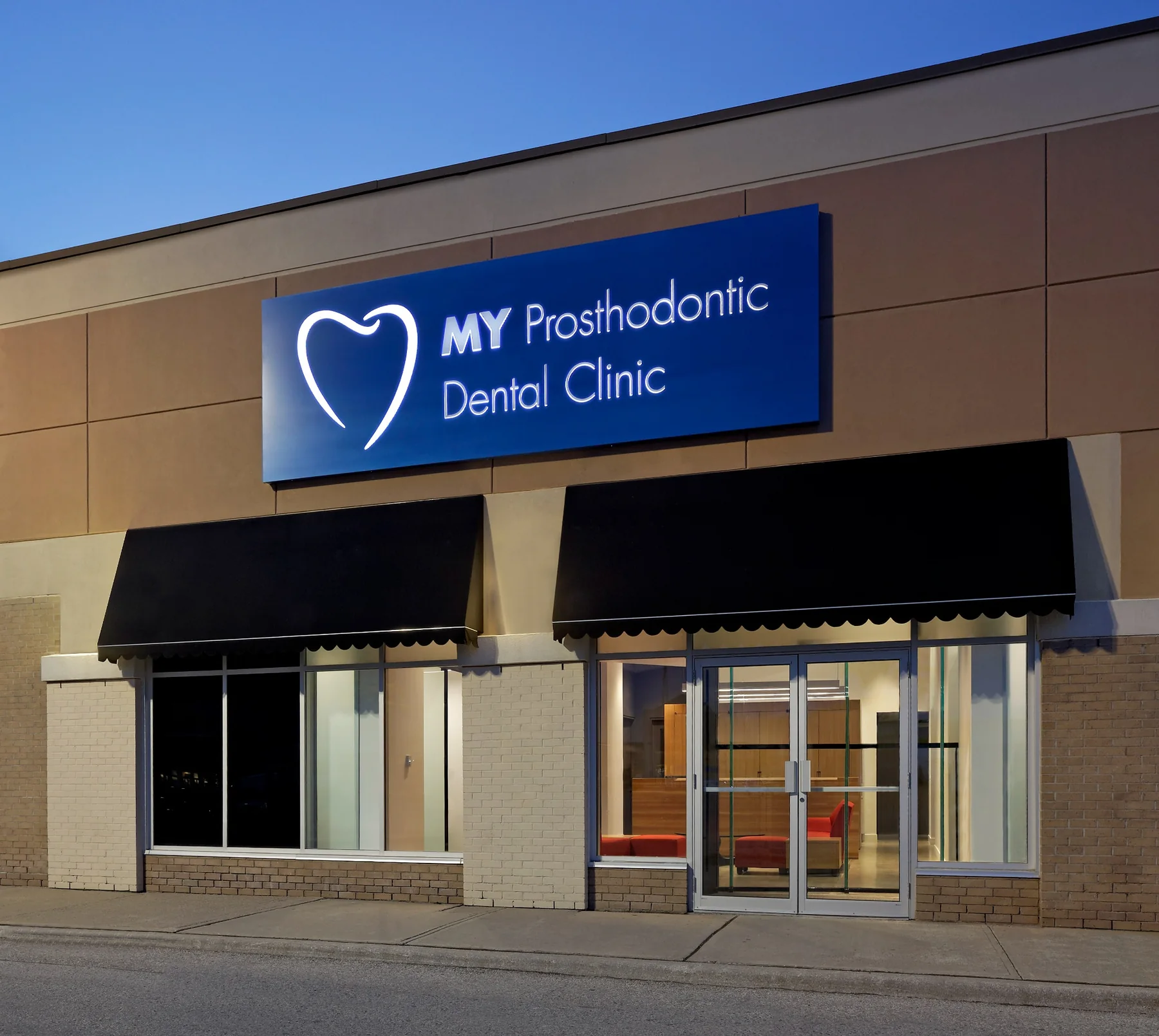 Exterior signage for MY Prosthodontic Dental Clinic
